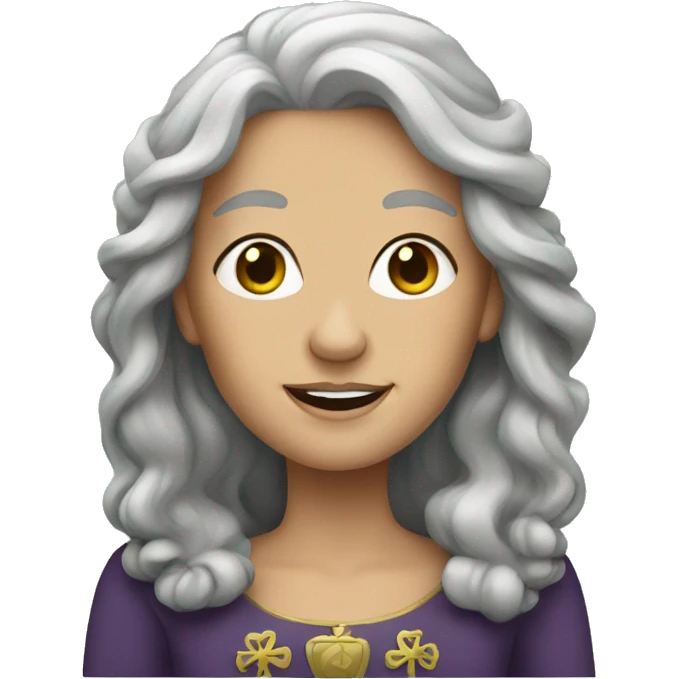 irish queen with long gray hair emoji