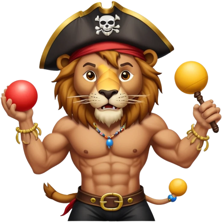 лев пират который жонглирует пенисами emoji