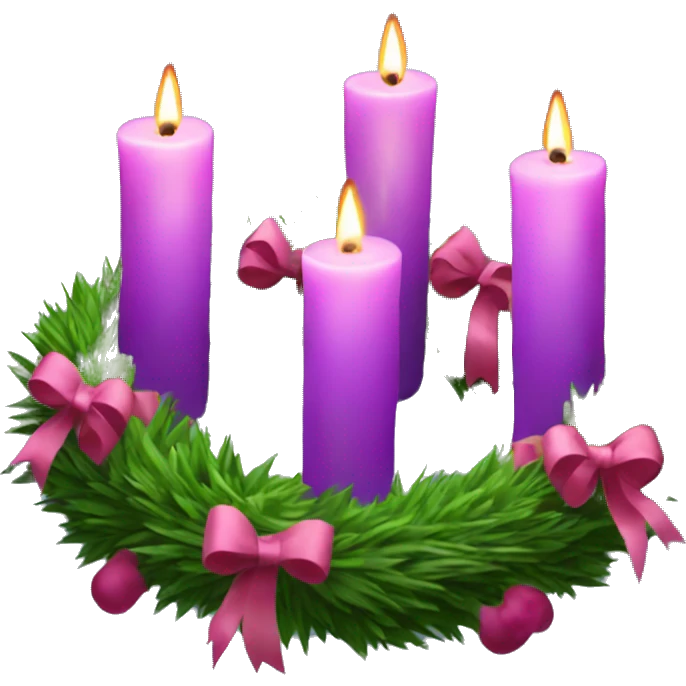 Advent wreath with three purple candles and one pink candle emoji