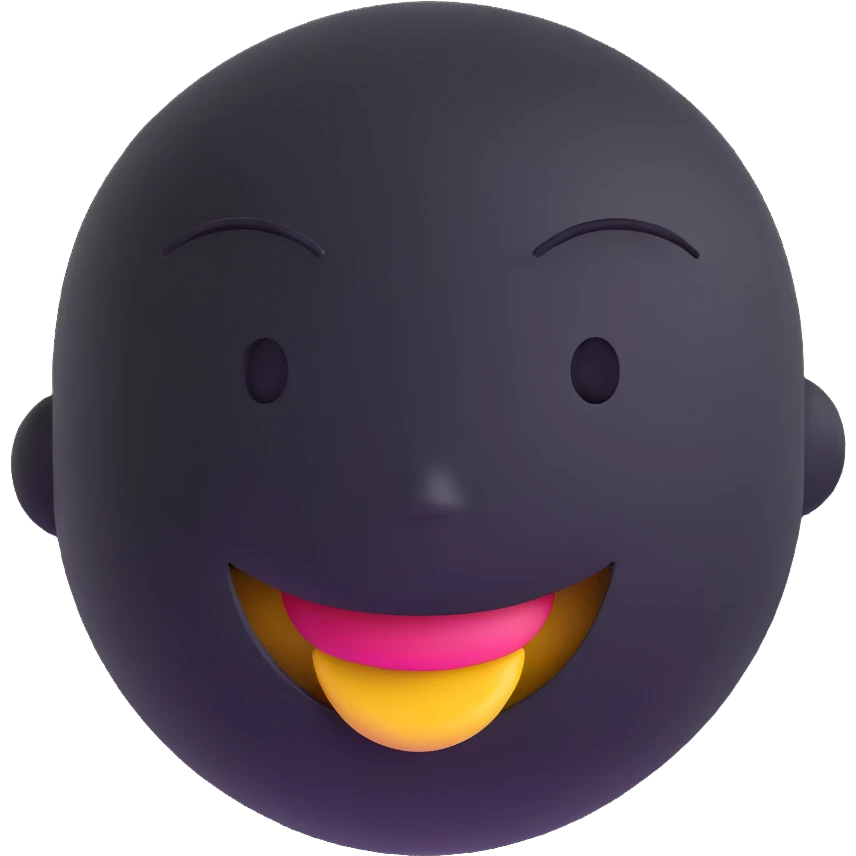 smiley face, confident, calm, kind, pronounced cheekbones emoji