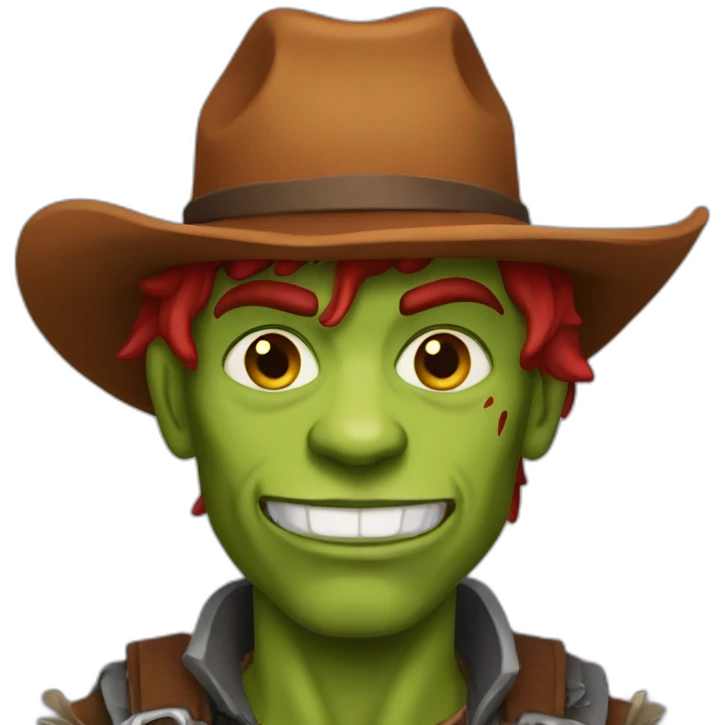 Cowboy half "orc with red hair" emoji