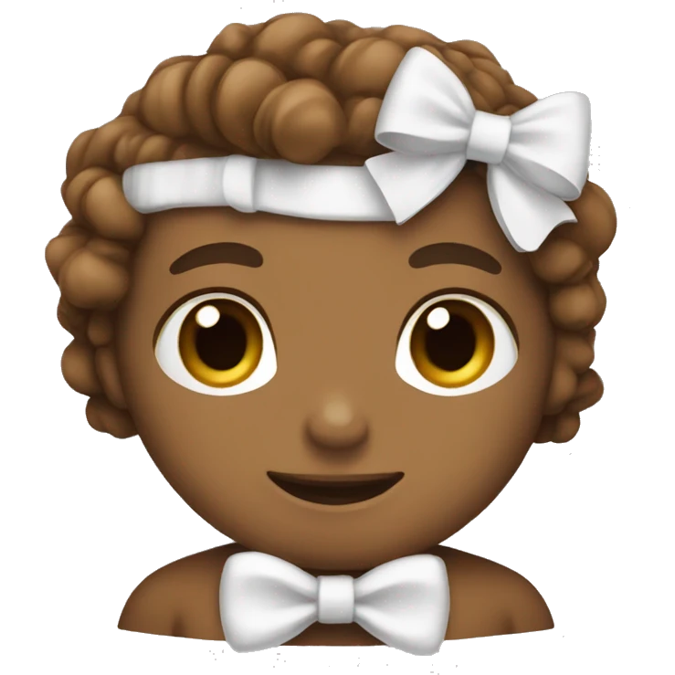 Brown and white bow emoji