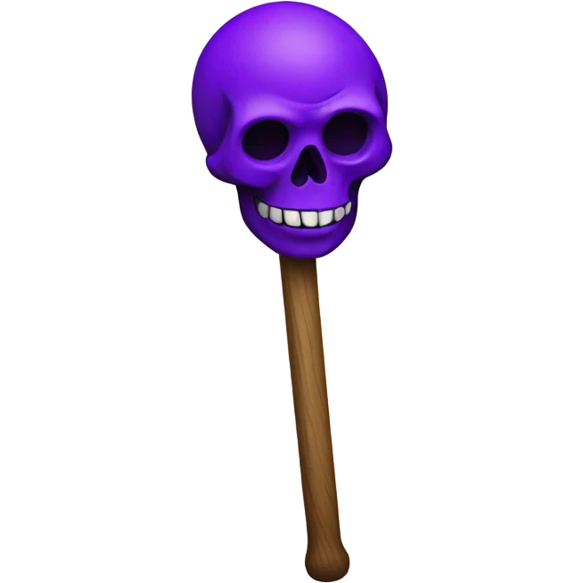 Wooden staff with purple skull on top emoji