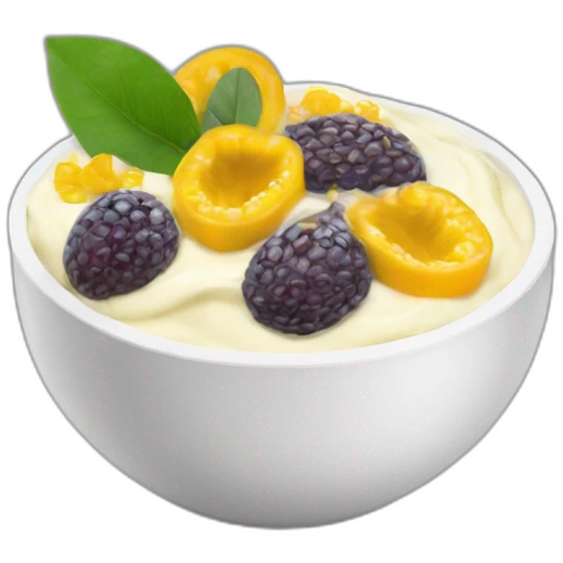yoghurt bowl with passionfruit on top emoji