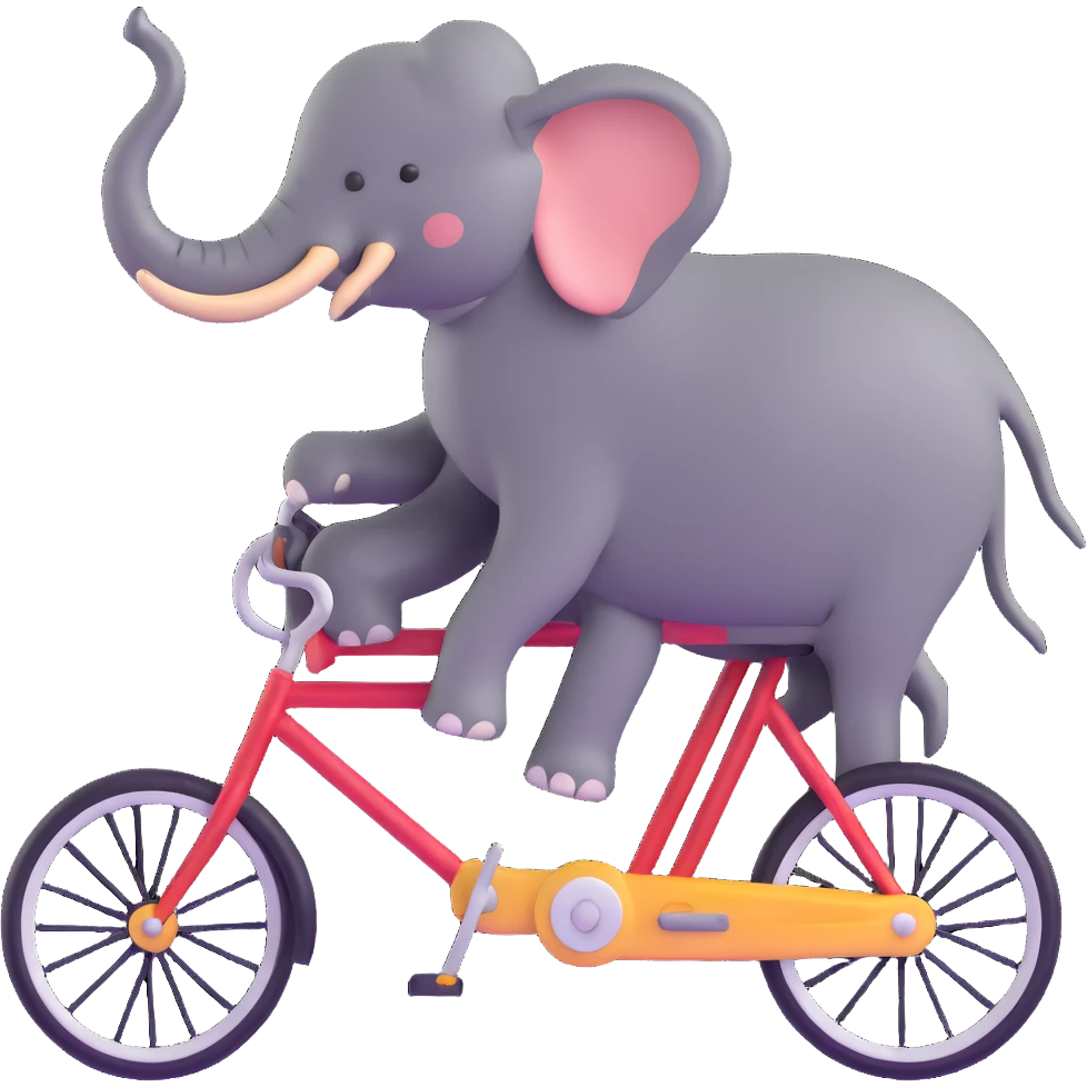 elephant riding a bicycle emoji