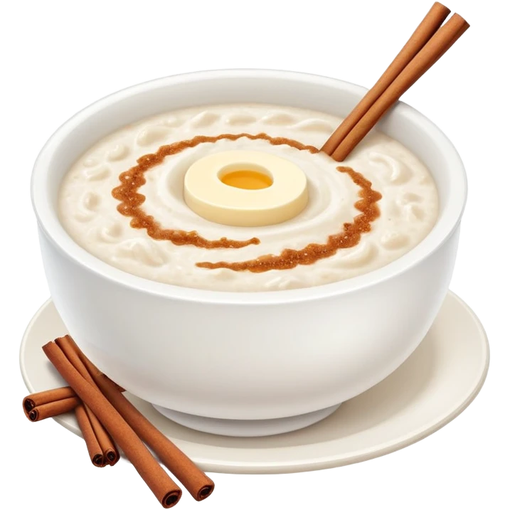 rice porridge with sugar, butter and cinnamon emoji