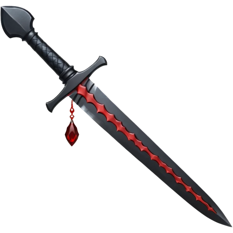 iOS emoji, dark fantasy dagger, obsidian blade, runes, blood drop, clean render, minimalism emoji