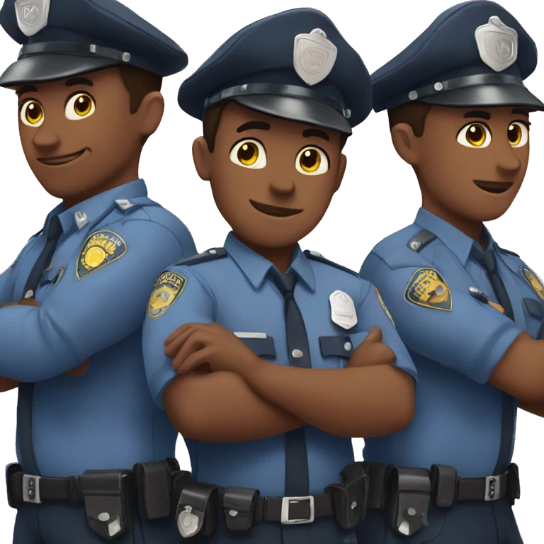 A cute policeman make a heart with hands emoji