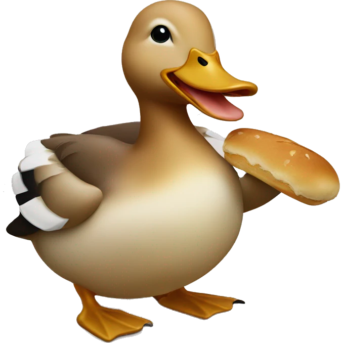 Duck eating bread emoji