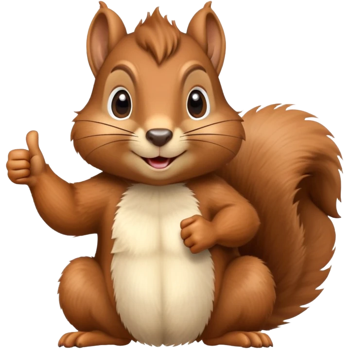 Realistic brown squirrel thumbs up  emoji