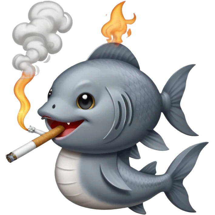 Catfish smoking a cigarette  emoji