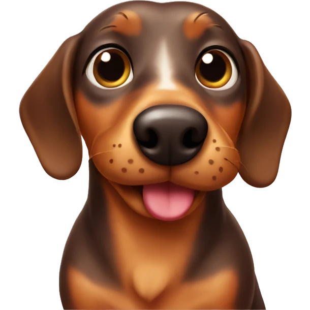 wiener dog giving kisses  emoji