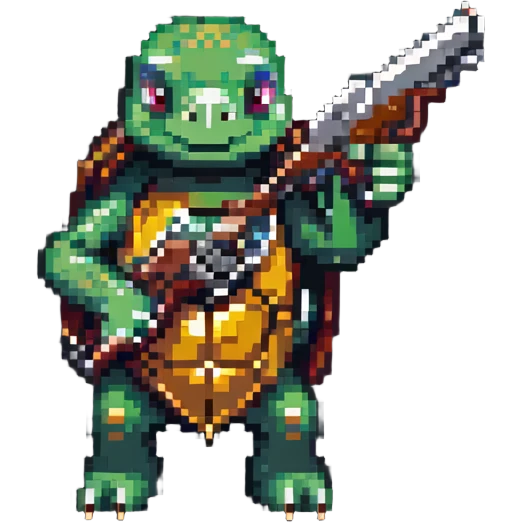 turtle with a gun emoji
