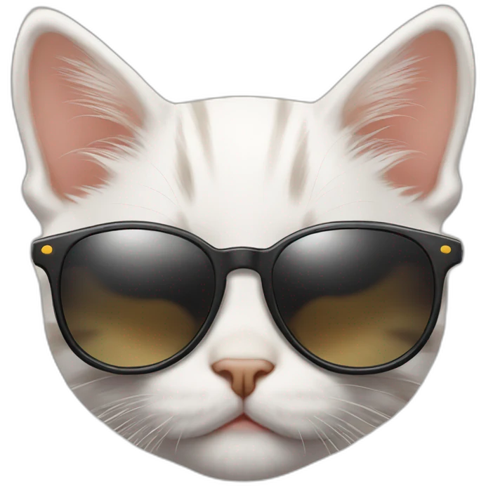 Very cute kitten with sunglasses sunbathing emoji
