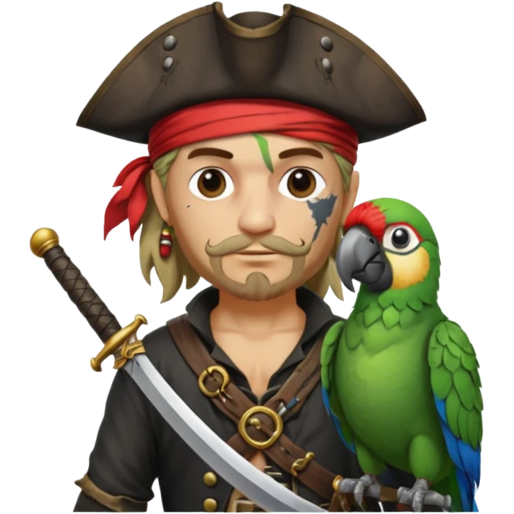 pirate and parrot emoji