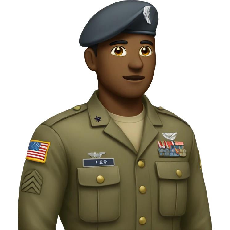 American soldier salutes emoji