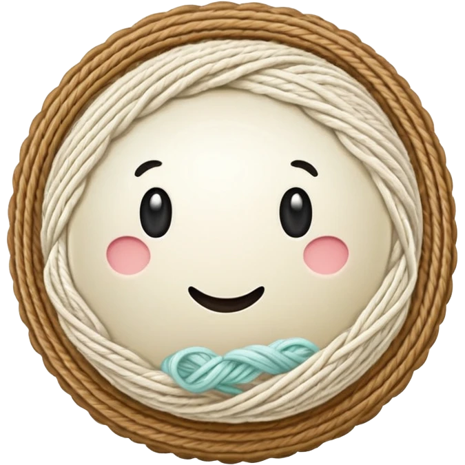 ball of knitting  milk colour without anything emoji