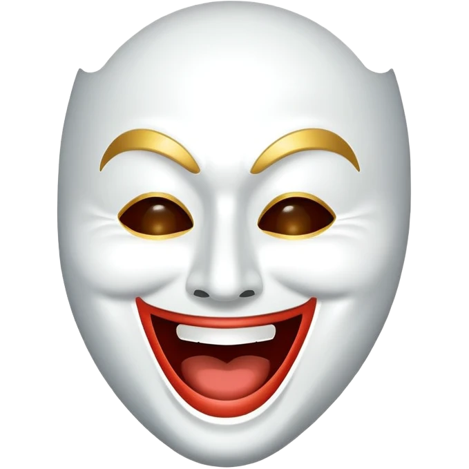 comedy mask with exaggerated laughing expression emoji