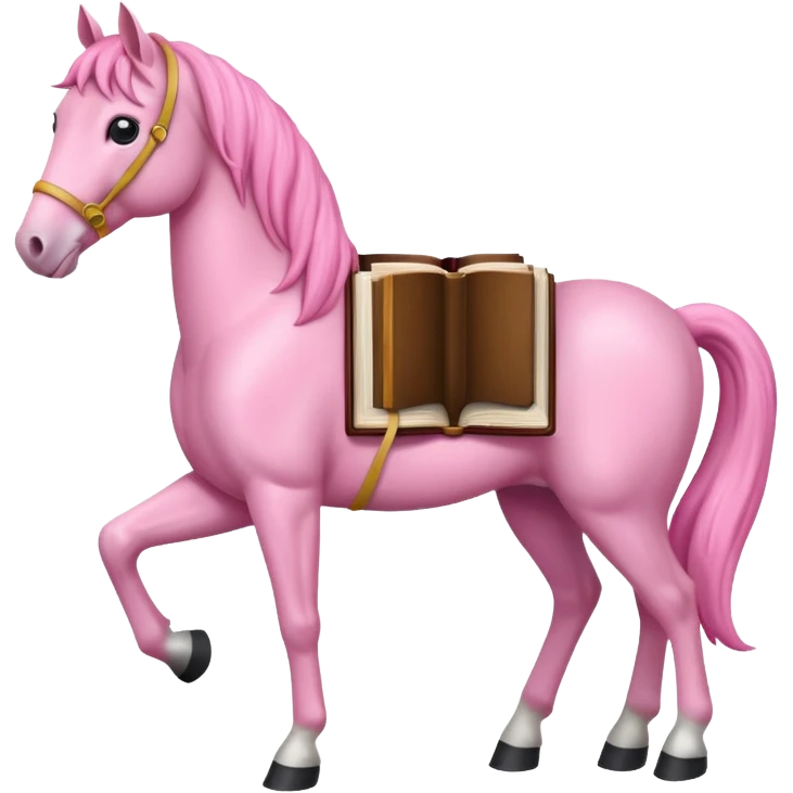 pink horse with book emoji