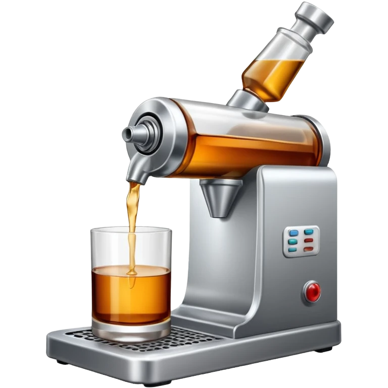 Envasado de botella de licor con boquilla de la maquina para llenado y sin logo en la botella emoji