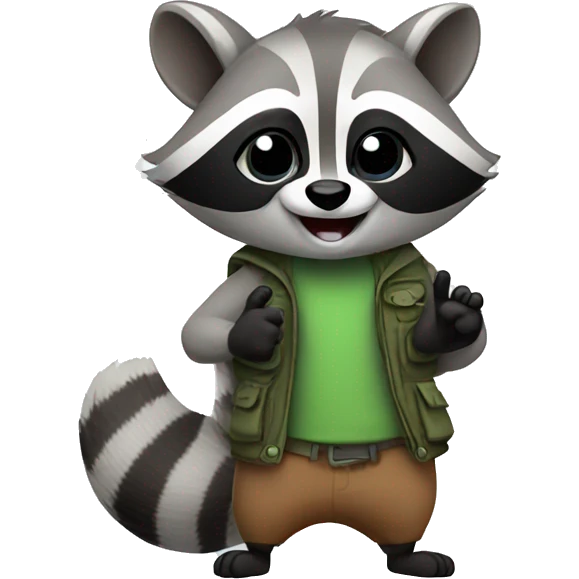Raccoon doing Shaka  emoji