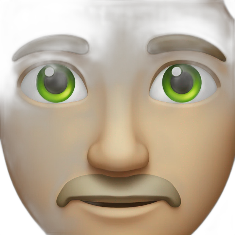 Man with green eyes emoji