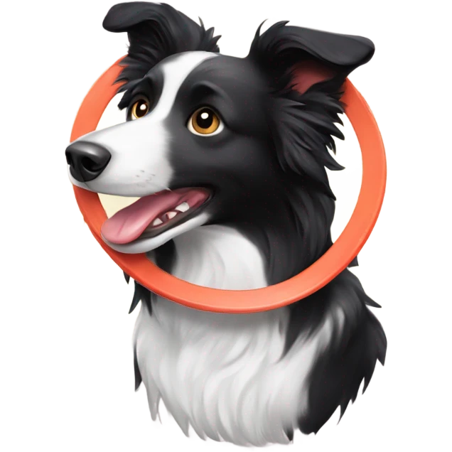 Border collie with frisbee  emoji