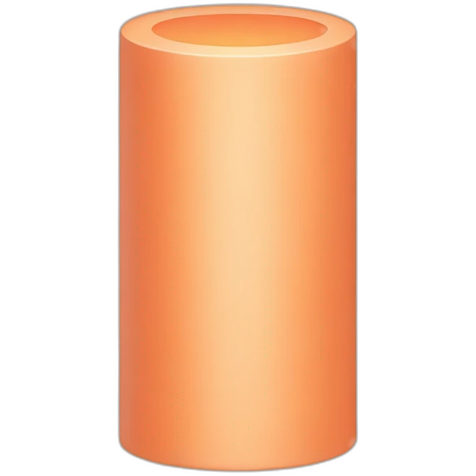 Peach colored cylinder with two circles emoji