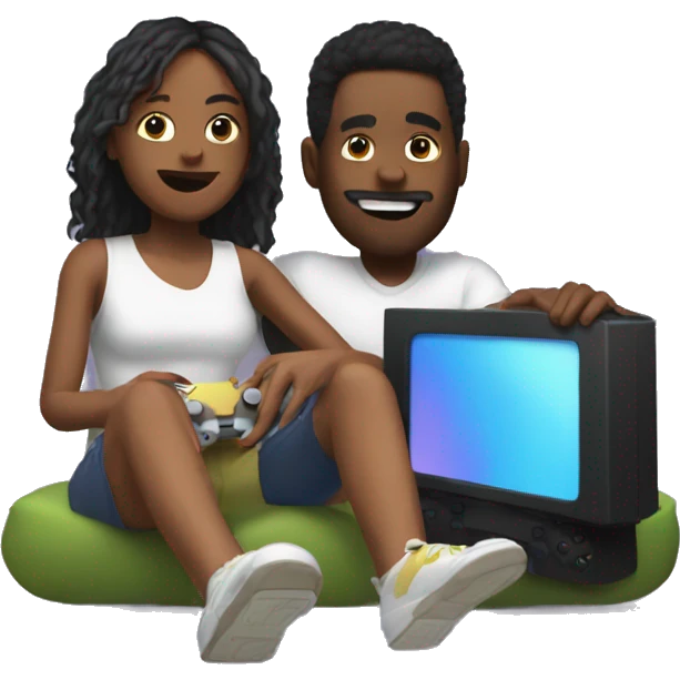 My and my girlfriend playing playstation emoji