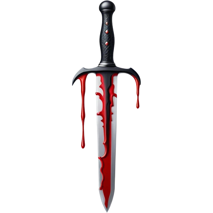 Black dagger with blood drips emoji