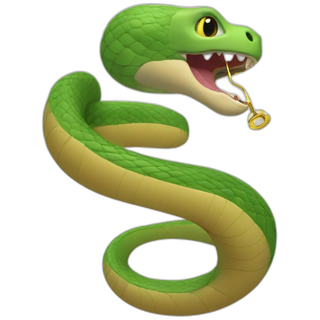 A snake wearing a hearing aid emoji