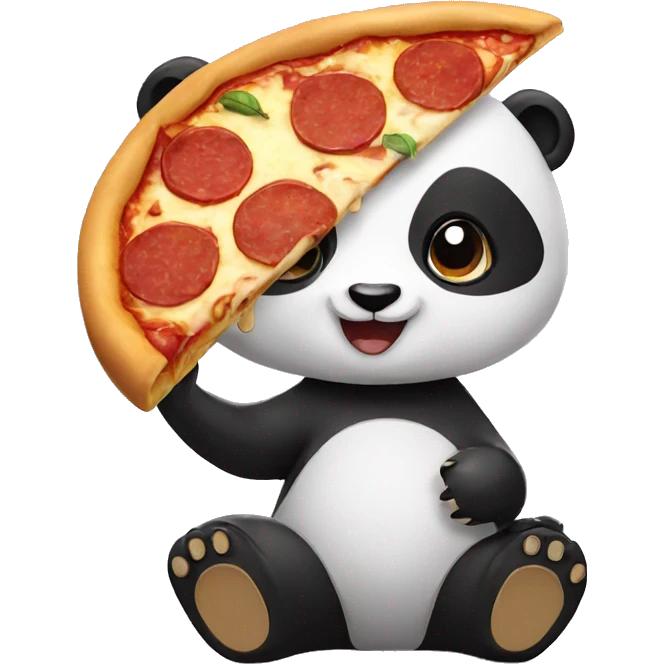 panda eating pizza emoji