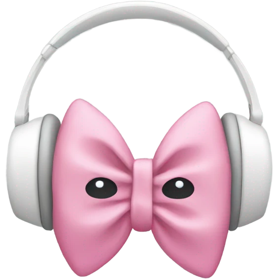 White headphones with pink bow emoji