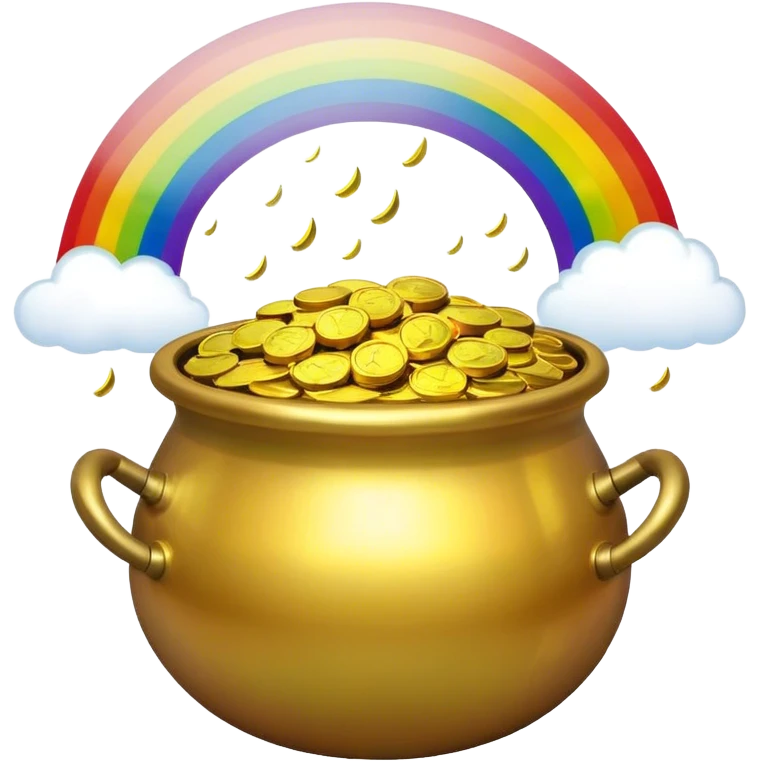 Pot of gold under rainbow emoji