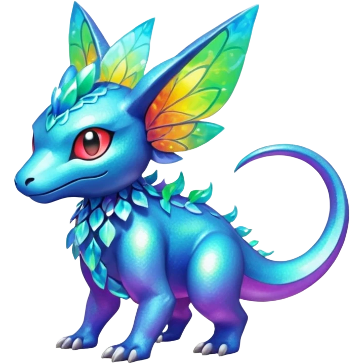 Elemental Exotic Colorful Fantasy Pokémon-Fakémon-hybrid-creature (full body) emoji