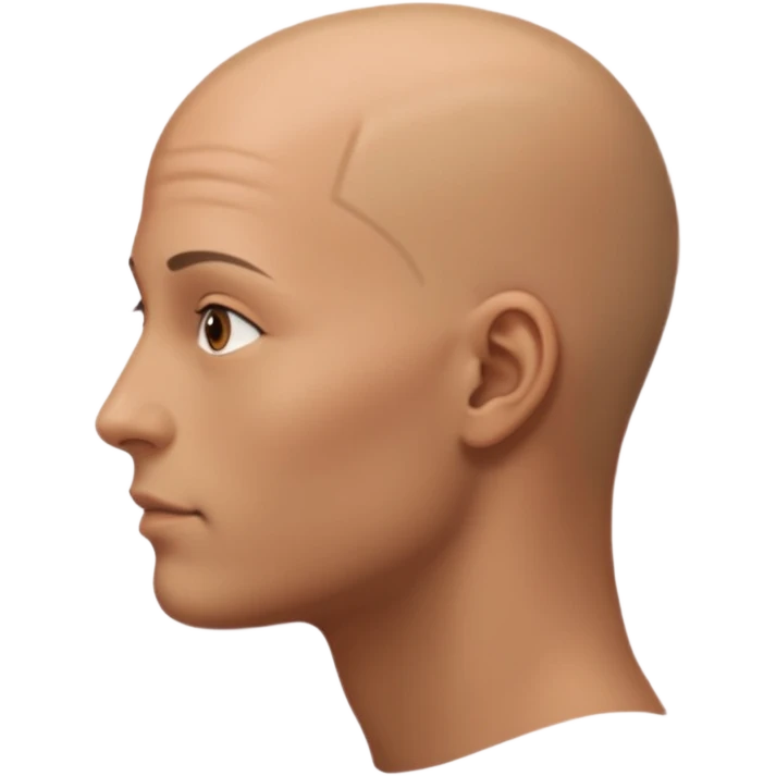 the profiile of a face with no hair, looking completely to the rifht emoji