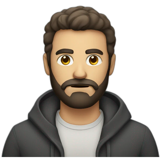 serious bearded man staring straight emoji