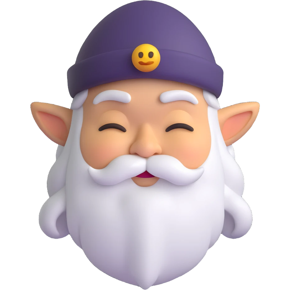 3D emoji style dwarf with a sleepy expression, inspired by Snow White's seven dwarfs emoji