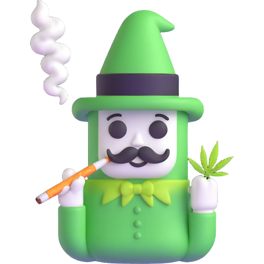 marshmallow gangster smoking weed emoji
