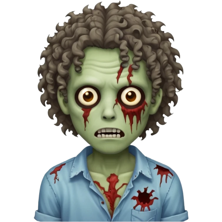 Zombie with curly hair emoji