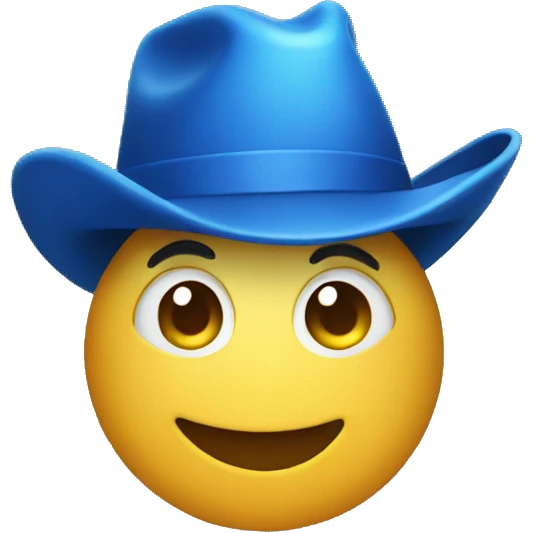 blue hat happy like hand emoji