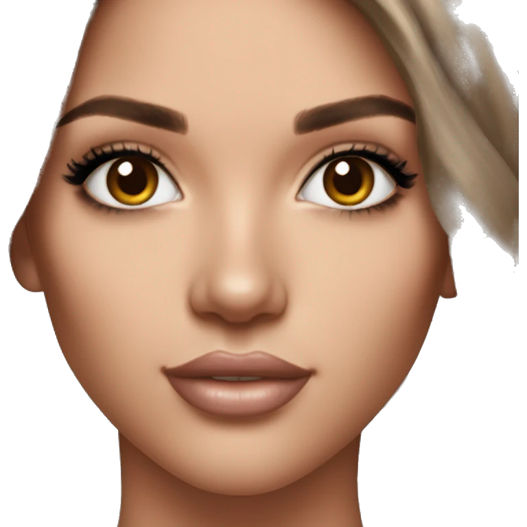 Realistic victoria secret model brunette light brown eyes  emoji
