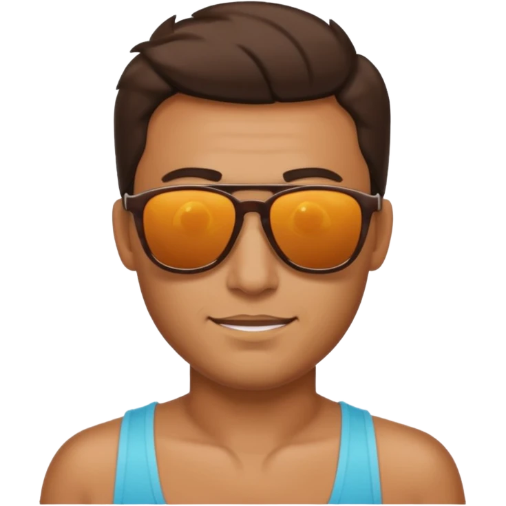 Guy with sunglasses tan lines emoji