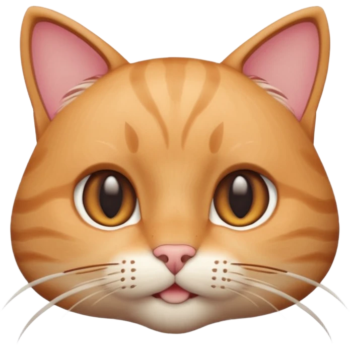 A 3D cartoon close-up of a cat’s face showing detailed whiskers, soft fur texture, warm lighting, shallow depth of field, realistic Memoji-style rendering. emoji