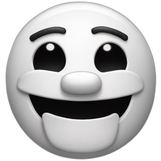 Máscara de teatro de mimo blanca con gran sonrisa y lágrimas fnaf emoji