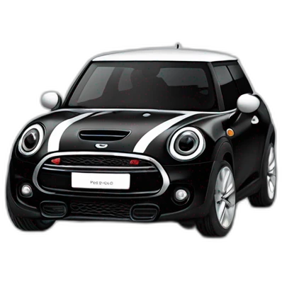 Mini Cooper s f56 noire avec le toit blanc emoji