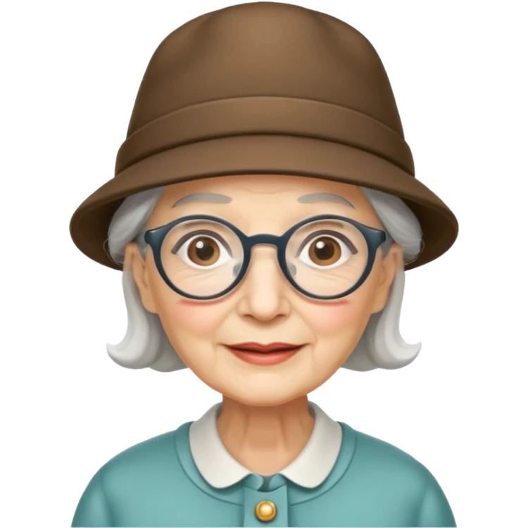 elderly women with hats with optical emoji