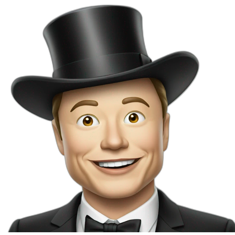 Elon Musk as Monopoly guy emoji
