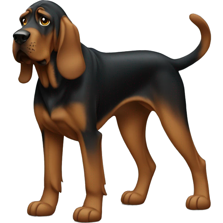 Black bloodhound standing  emoji
