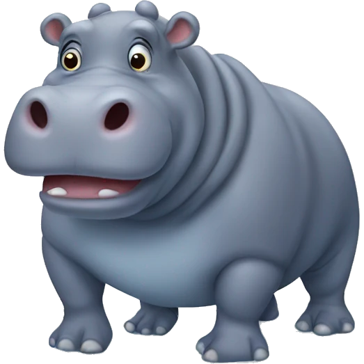 Hippo freezing emoji